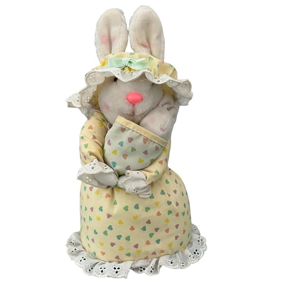 Avon Lullaby Bunny Wind-Up Musical Plush Toy 1987 Rock A Bye Baby